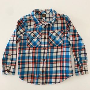 2/$20 Tea Collection Boys Plaid Flannel Shirt 4T